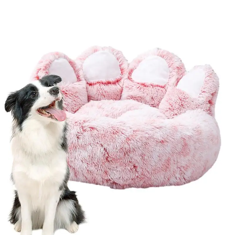 

Pets Fluffy Couch Cozy Dog Sleep Bed Basket Winter Comfortable Warm Pets Blanket Multipurpose Paw Shape Mat For Cats Puppies