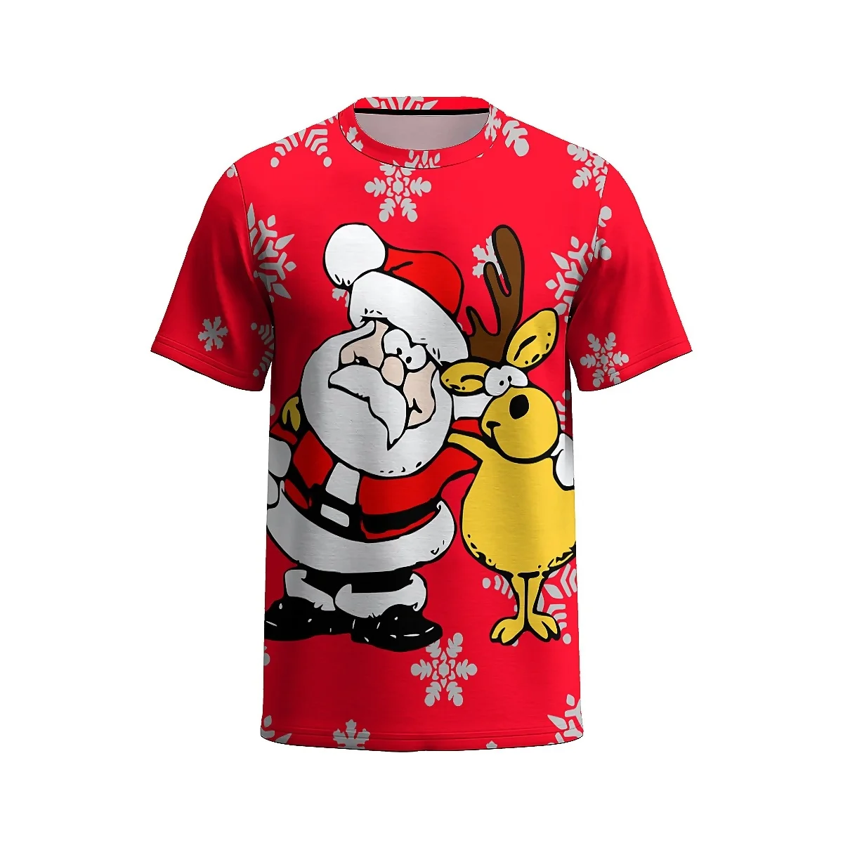 Новинка Рождественская футболка liasao для пар стильная с круглым вырезом и 3D