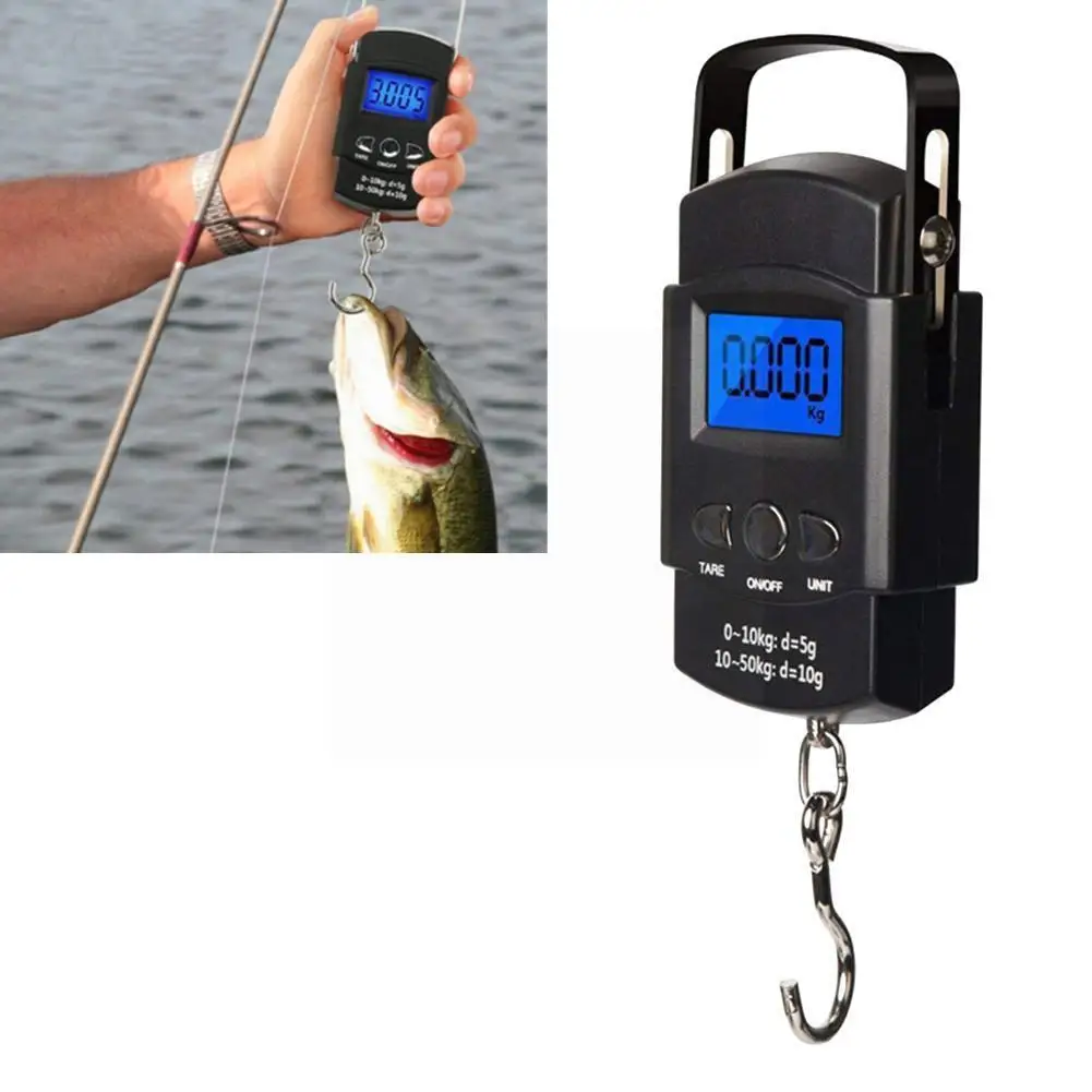 

50kg 110lb Hanging Scale Digital Scale Backlight Electronic Scale Fishing Weights Black Scales Luggage Pocket I0t0