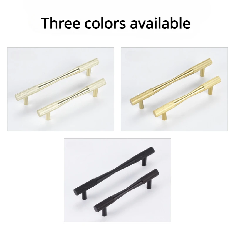 Мебельные ручки MARUAT из алюминиевого сплава с накатанным узором золотые для