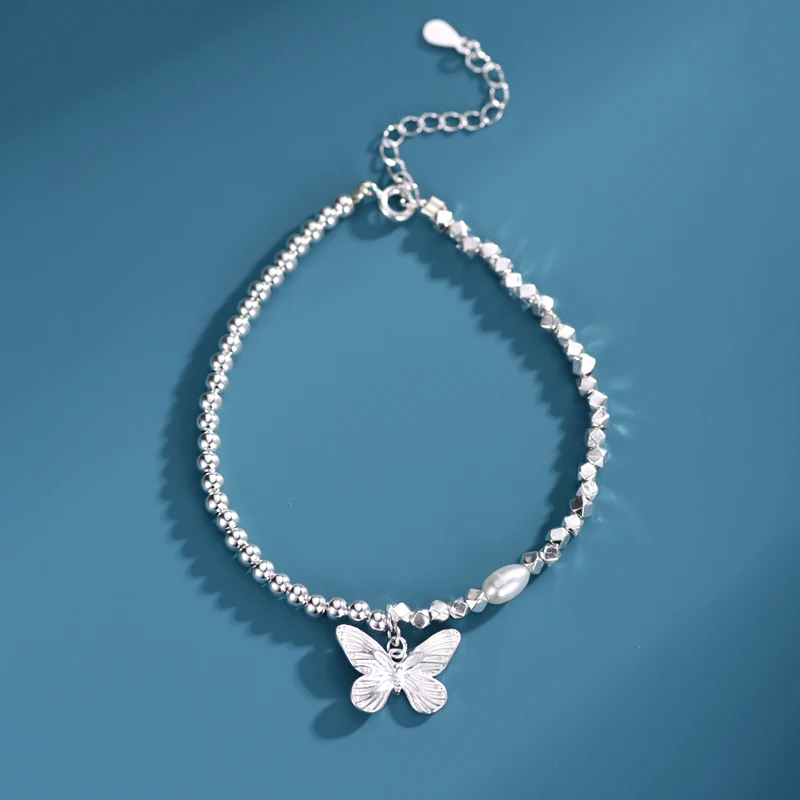 Браслет ZABRA из стерлингового серебра 990 пробы с жемчугом и бабочкой для женщин