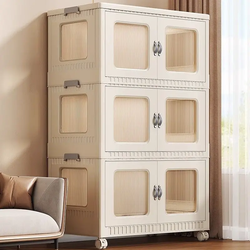 Шкаф для хранения большой емкости складной прозрачный ящик без необходимости