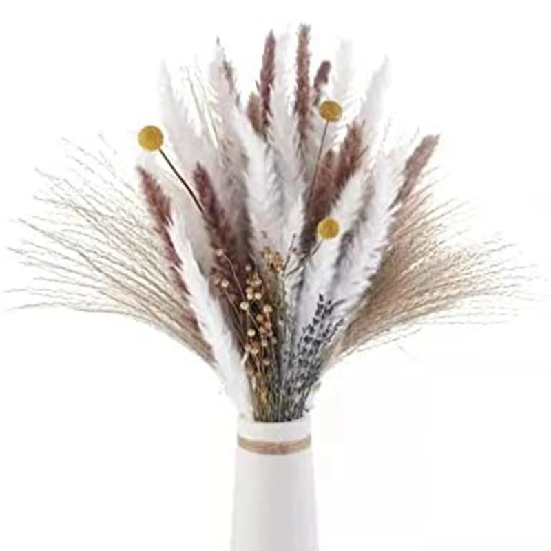 

63 шт. букет из пампасной травы, натуральная сушеная пампасная трава, пушистый букет из стеблей для домашнего декора, свадебные Композиции, д...