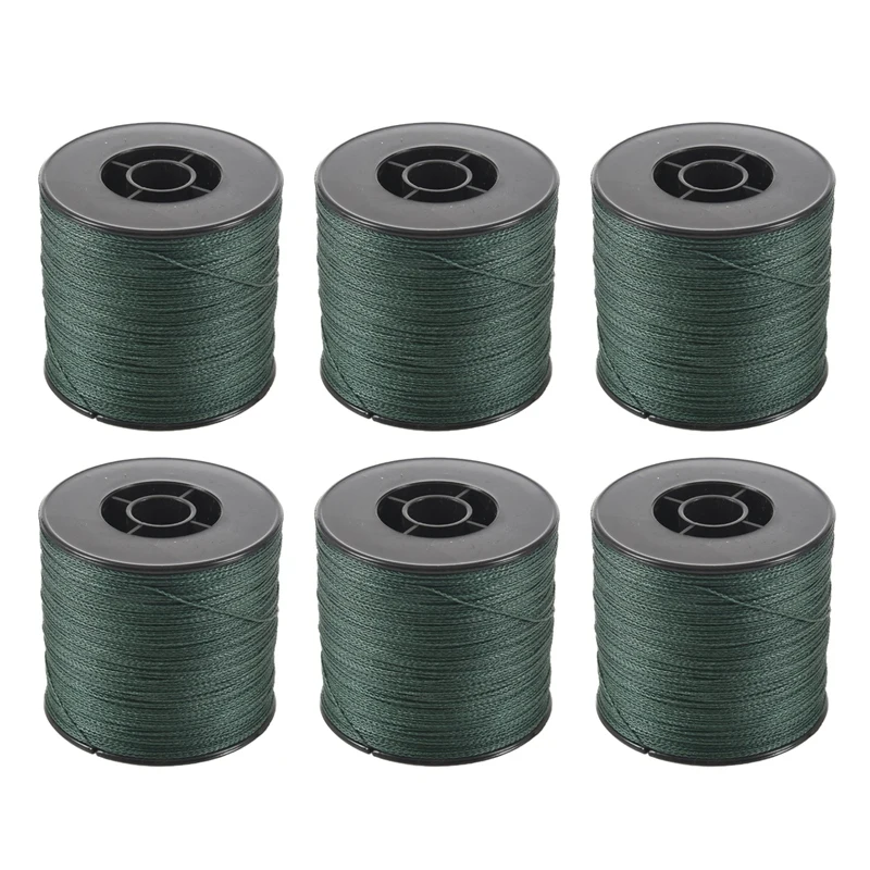 

6X 500M 100LB 0.5Mm Super Strong Braided Fishing Line PE 4 Strands Color:Dark Green