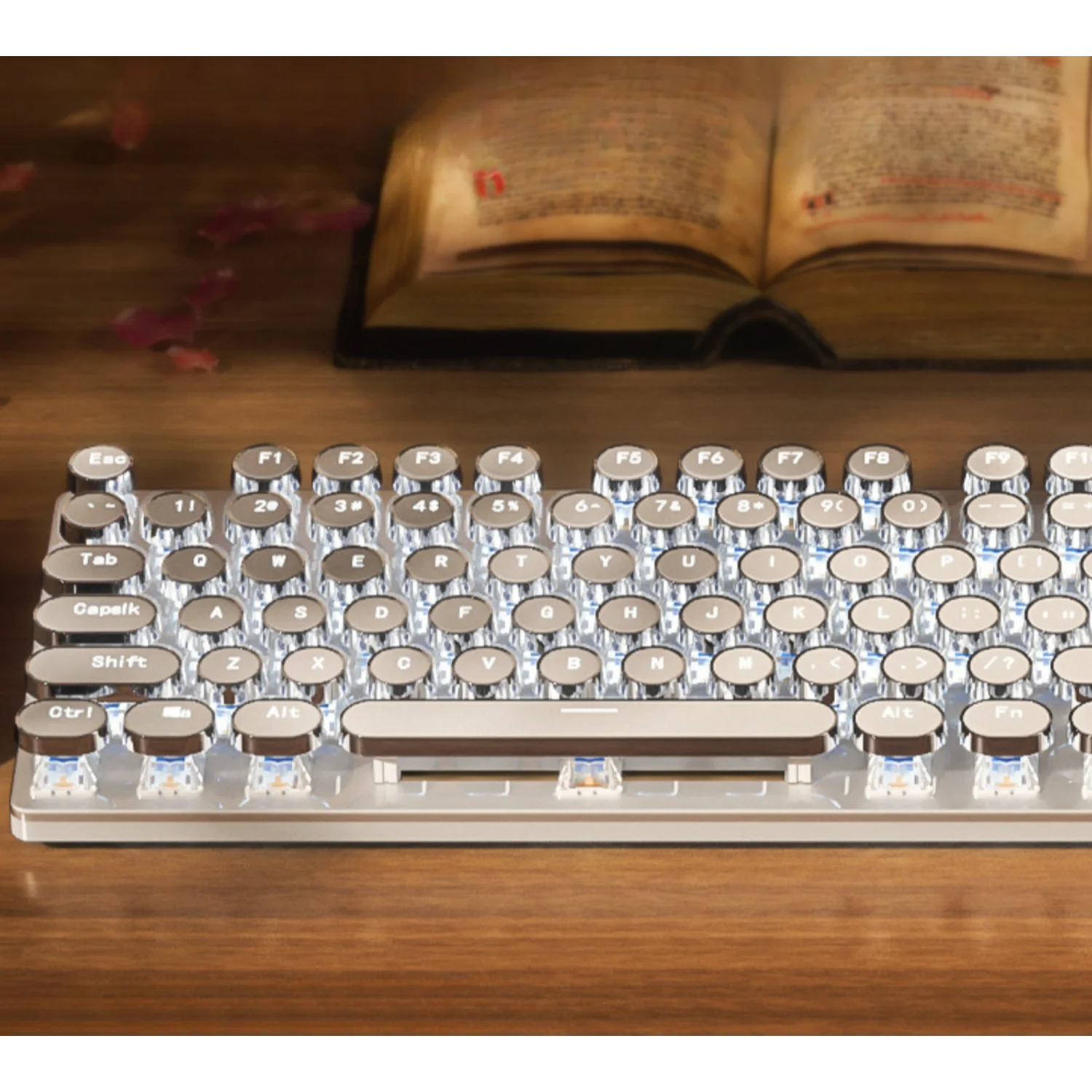 Винтажные круглые гальванизированные колпачки клавиш 104 XDA лазерная прозрачная