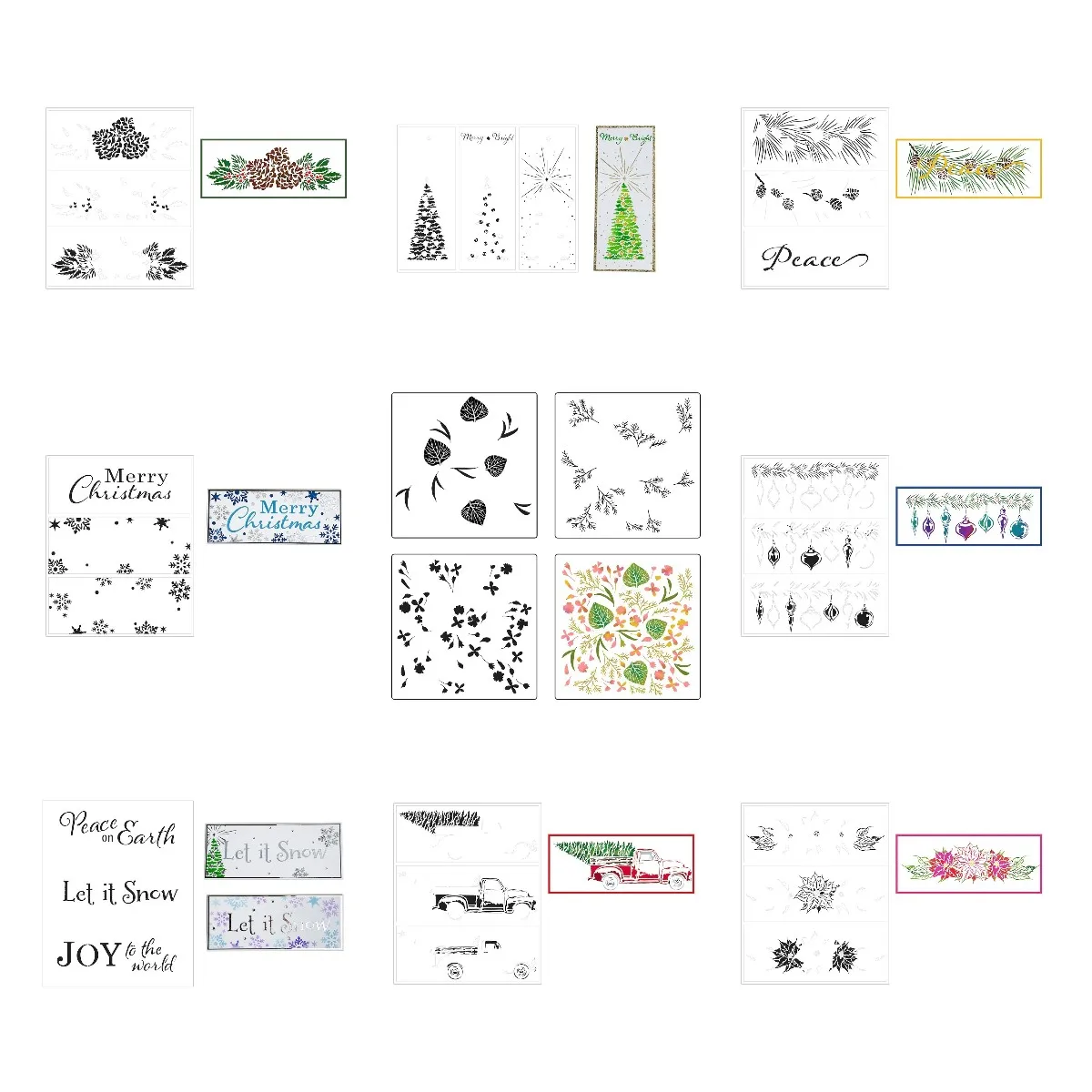

Christmas Pattern Series Stencil DIY Molds Scrapbooking Paper Making Cuts Crafts Template Handmade Decoration