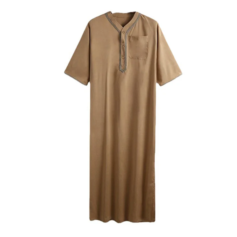 2022 New Muslim Middle East Arab Dubai Malaysia Men's Loose Robe Button Shirt De Moda Musulmana Islamic Clothing