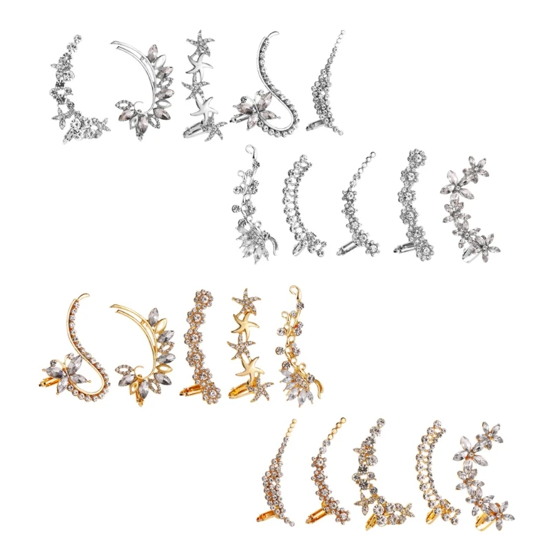 

Женские металлические серьги-клипсы без пирсинга, изысканные серьги-каффы с цветком, ювелирные изделия для девушек и женщин