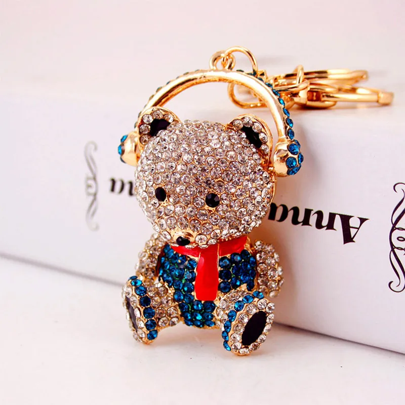 

Cute Earphone Bear Metal Keychain Pendant Music Lovers