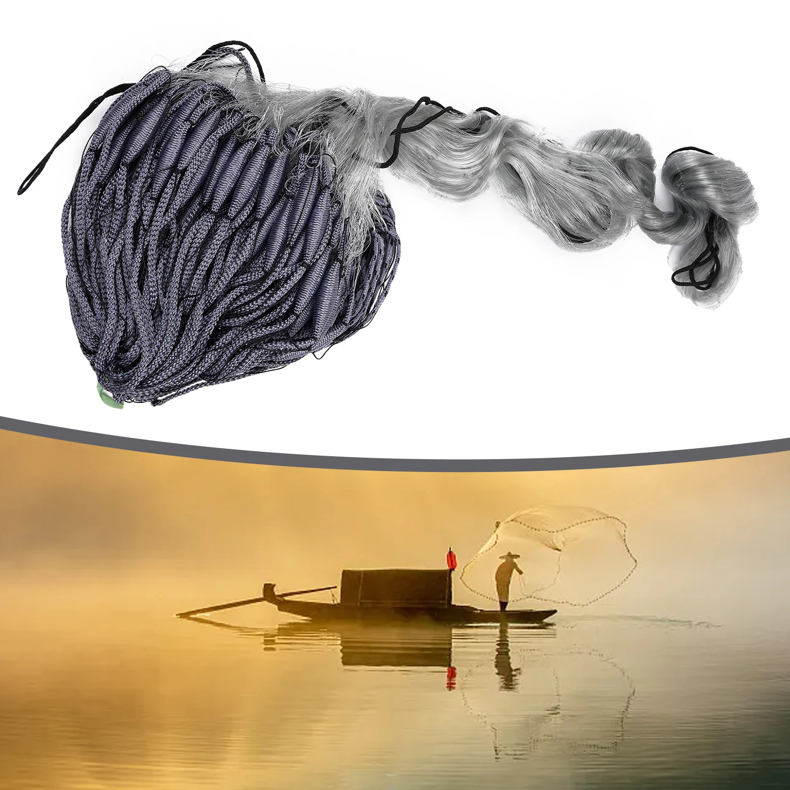 Рыболовная жаберная сеть усиление двойной лески высокая тяговая способность