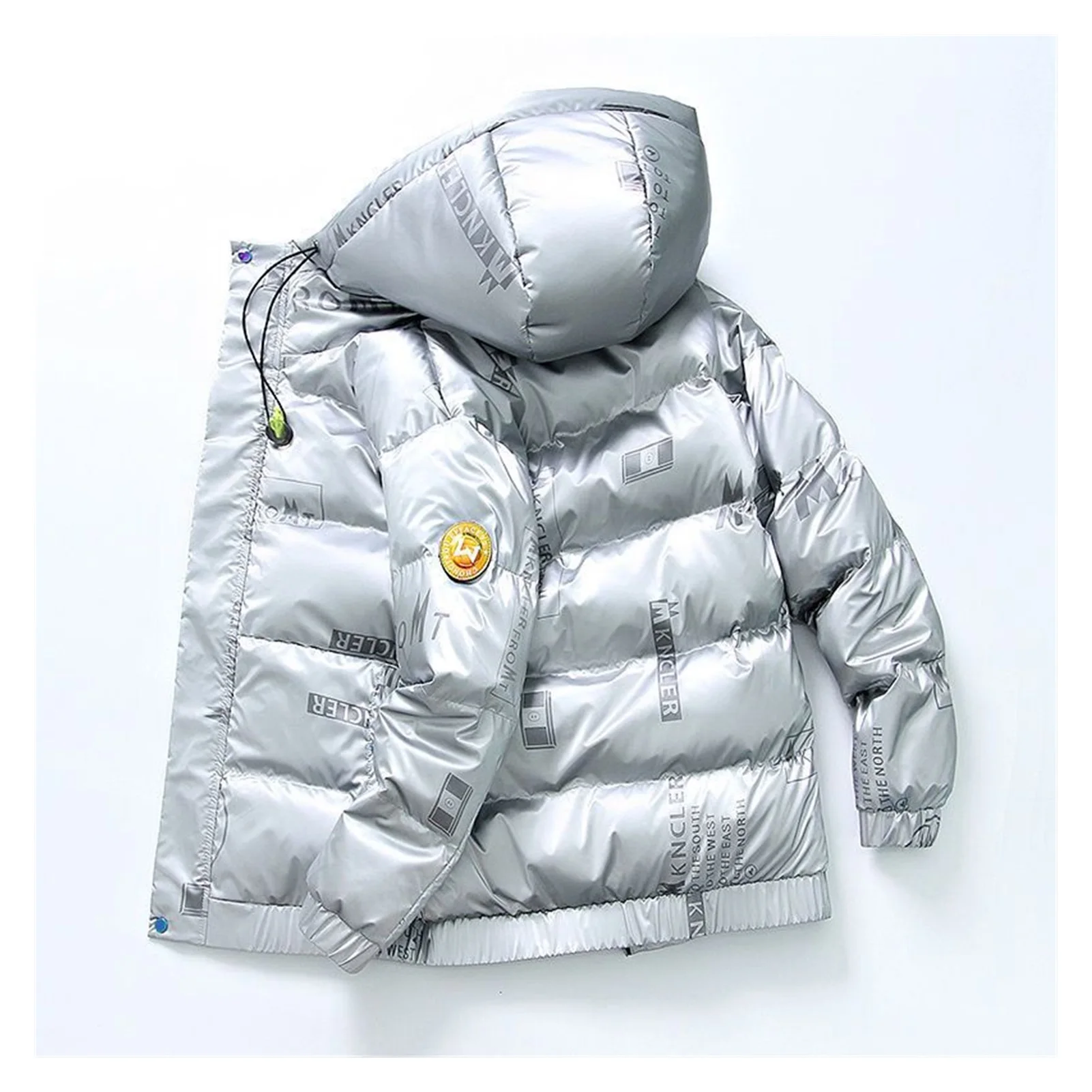 

2022NEW White duck down jacket men's winter Korean version of the trend of thickening short shiny coat casual youth stand-up