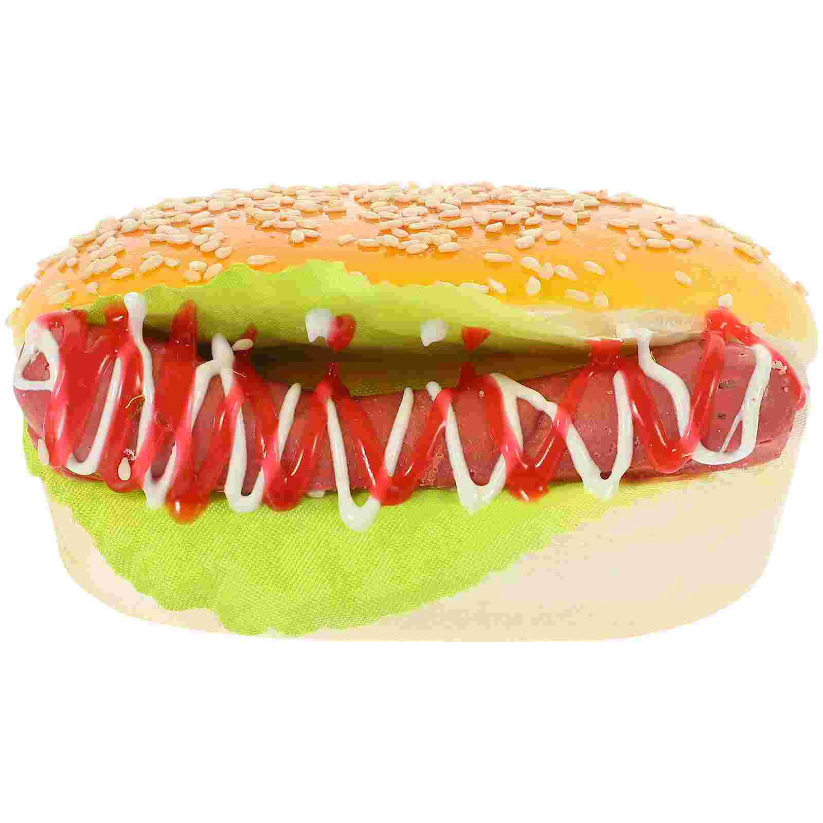 

Burger Fake Toy Props Model Models Simulation Kitchen Decoration Artificial Decorations Burgers Table Realistic Display Dog Pu