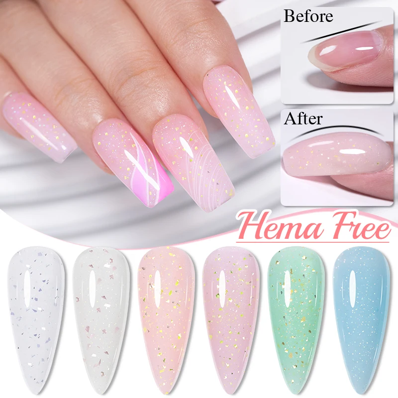 BOZLIN 7 5 мл гель для наращивания ногтей с кристаллами и сахаром Розовый Блестящий