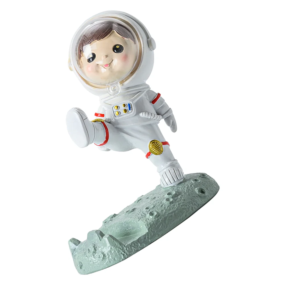 

1pc Phone Support Plaster Ornament Astronaut Figurine Decor Astronaut Phone Holder for Home Desk Office
