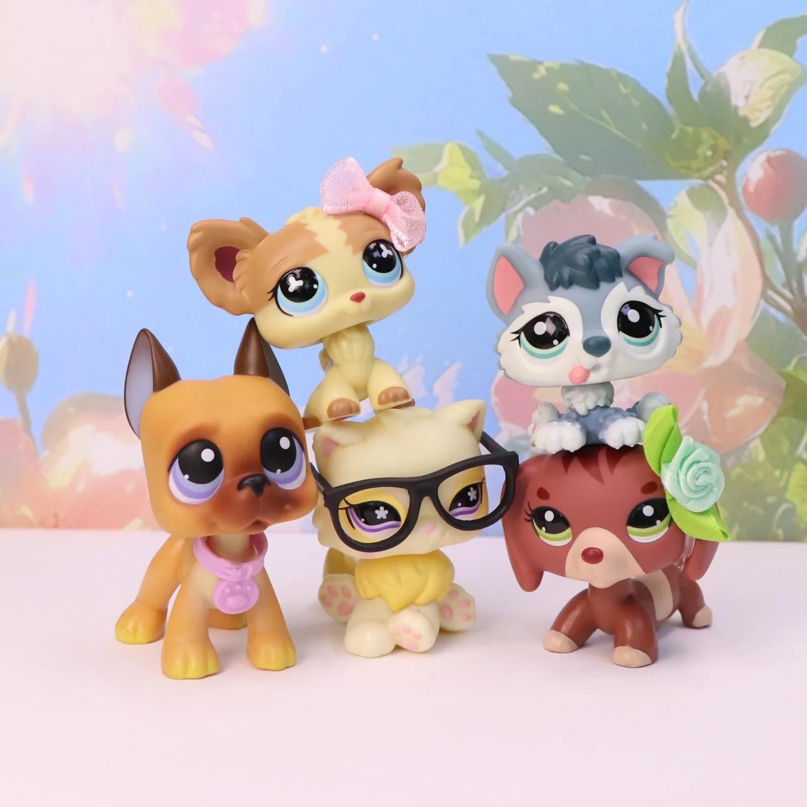 Фото Набор из 5 фигурок Minilpsshop: игрушки-бобблхеды (чихуахуа, персидская кошка, такса, хаски, щенок, грейт-дэн) – подарки и коллекционные предметы для LPS №2