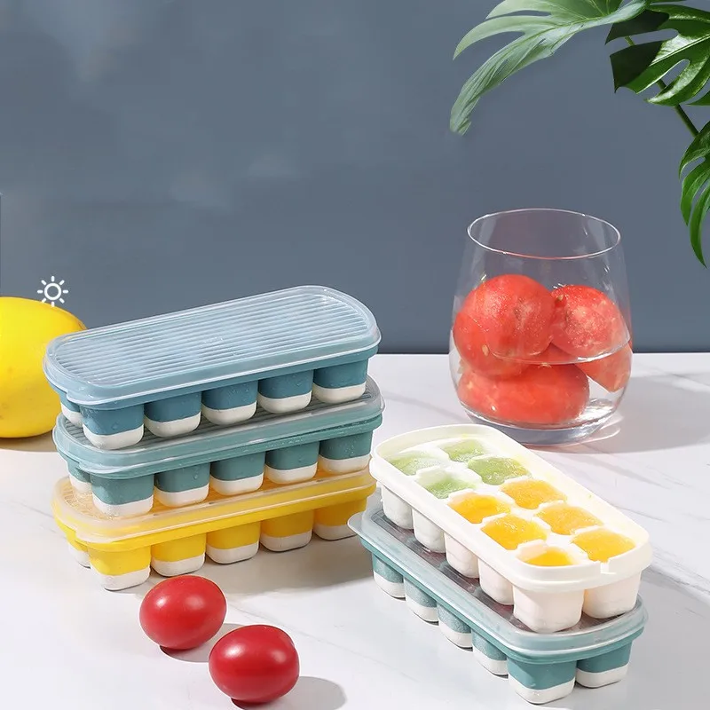 

Frozen Ice Cube Artifact Ice Cube Tray Ice Mold Household Silicone Ice Tray With Lid Ice Box Ice Mold Relief Mold Cube Mold