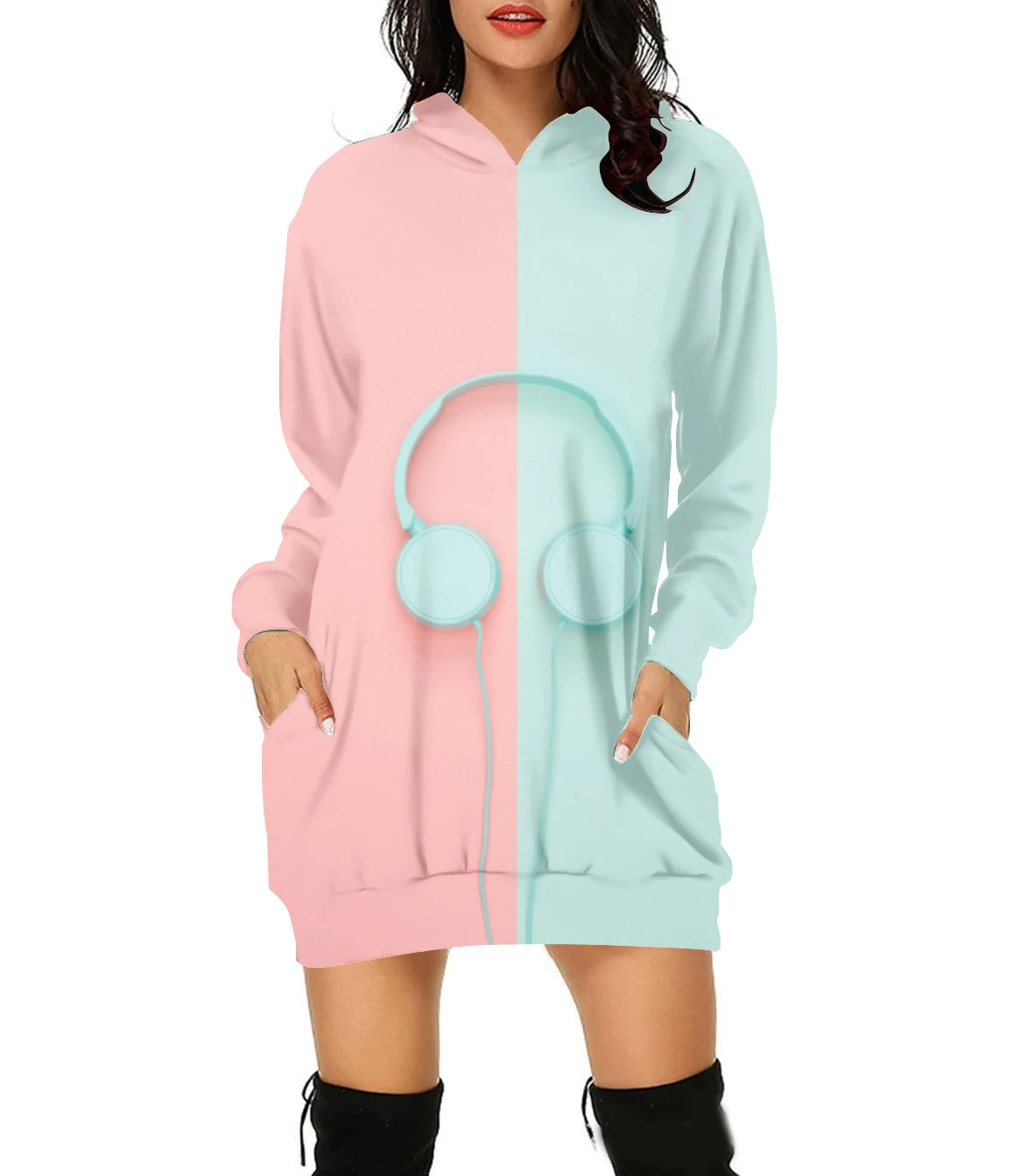 

Женская толстовка с капюшоном и длинным рукавом, в стиле ретро