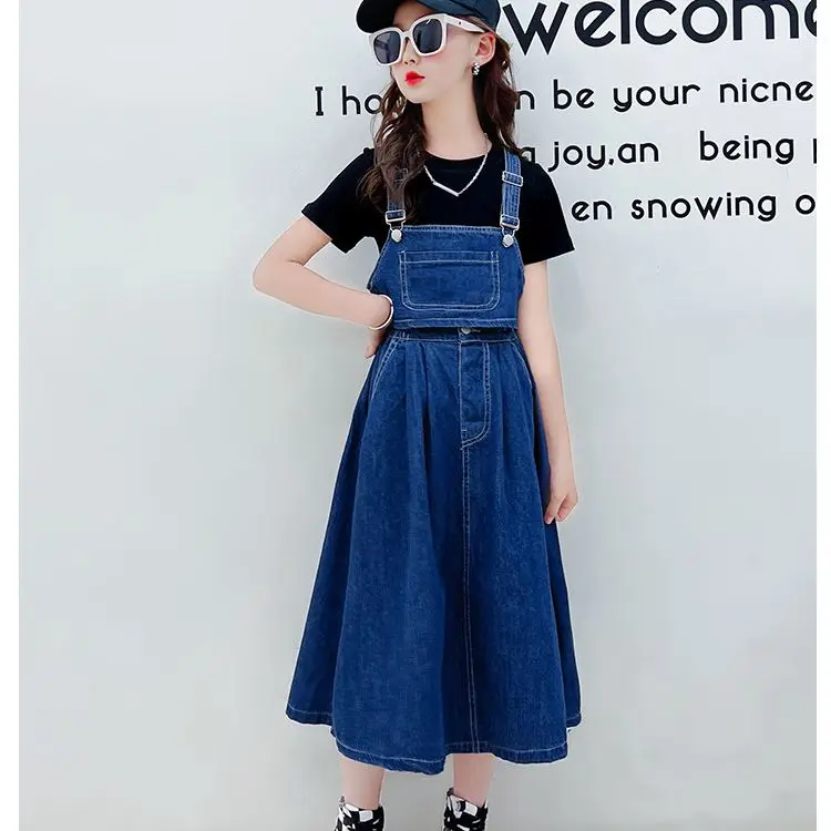 

Kids Clothes for Girls Summer Short Sleeve Outfits 3 Pcs Casual Teenager Clothing Tracksuit Fashion Denim Children Set