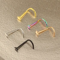 316l surgical steel curved shape nose bone ring star top screw nose piercing sexy body jewelry