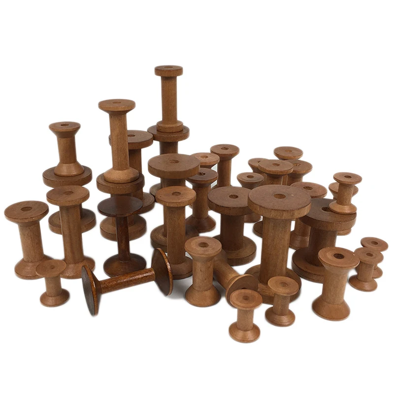 2 шт. винтажные деревянные катушки DIY катушки-органайзер для швейных лент шпагат