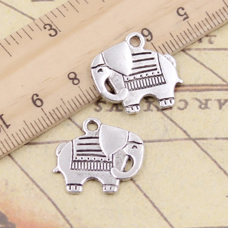 

10pcs Charms Proboscis Elephant 19x20mm Tibetan Silver Color Pendants Antique Jewelry Making DIY Handmade Craft