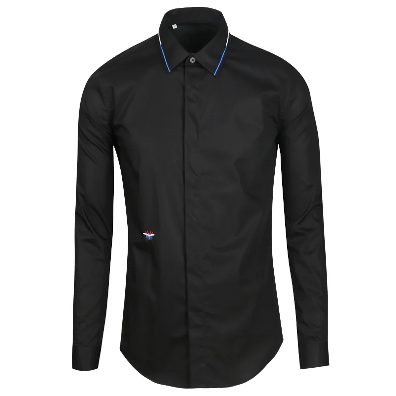 Мужская осенне-зимняя новая рубашка с длинным рукавом модная трехцветная