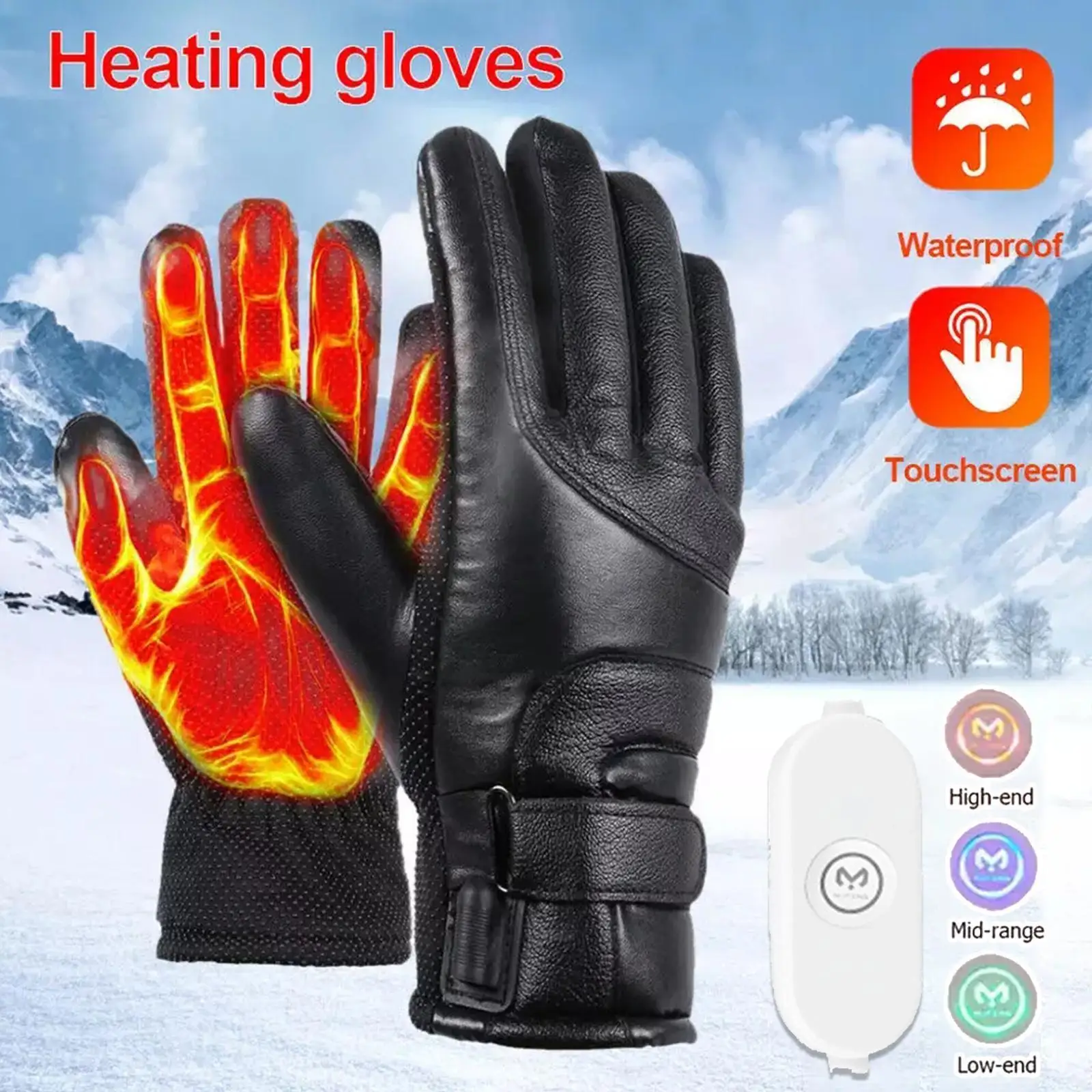 

Winter Warm USB Electric Heated Gloves PU Coral Fleece Thermal Windproof Screen Mittens Full Gloves Heating Finger Ou T2R0