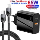 Зарядное устройство PD сетевое с usb-кабелем, 65 Вт, qc 3,0