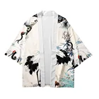 Горячая Распродажа 2021, новый продукт, модный кардиган, традиционное кимоно для взрослых с 3d Цифровым принтом Красного журавля 6