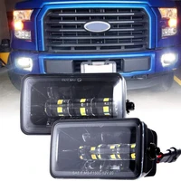2 pieces car fog lamp led projector clear lens black square fog lights for ford f150 2015 2016 2017 2018 auxiliary driving lamps