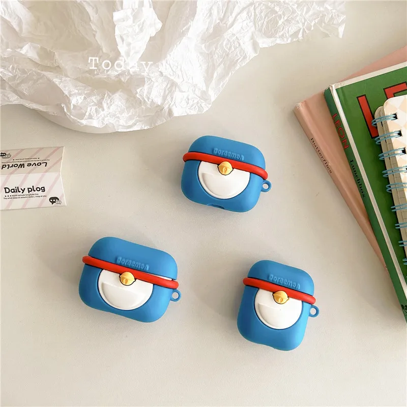 Фото Чехол для Airpods Pro 3 2025, защитный силиконовый чехол для наушников Doraemon 3D Anime для Airpods Pro 2, чехол Funda для детей №3