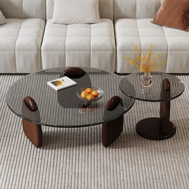 Журнальные современные концевые столы Круглые Роскошные золотые центральные