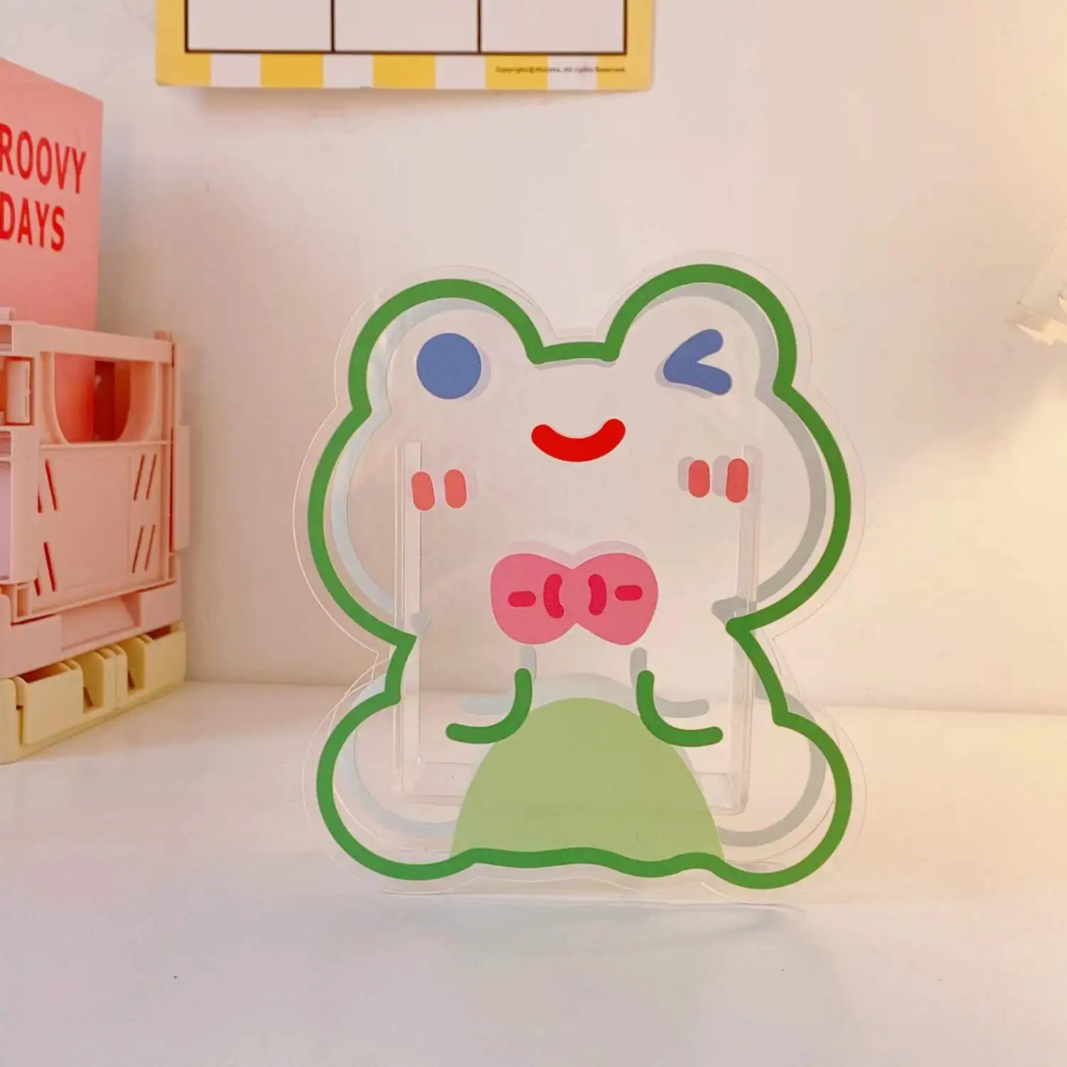 

Kawaii Organizer Acrylic Desk Organizer Desktop Storage Box Barrel Vase Stationery organizer Pen Holder organizer for cosmetics