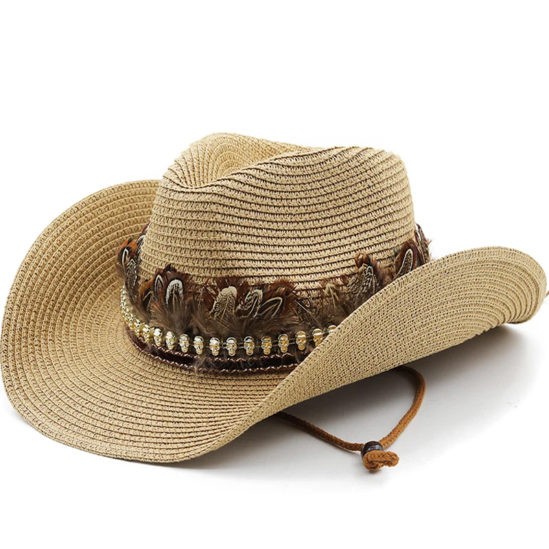 

Новая пляжная шляпа в ковбойском стиле, летняя соломенная шляпа для мужчин, бирюзовая однотонная лента, защита от солнца, панама, повседневная женская и мужская шляпа, шапка