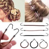 ponytails hooks elastic band hair clips rubber bands holder hair styling for ball head hair hook home hairdressing tools