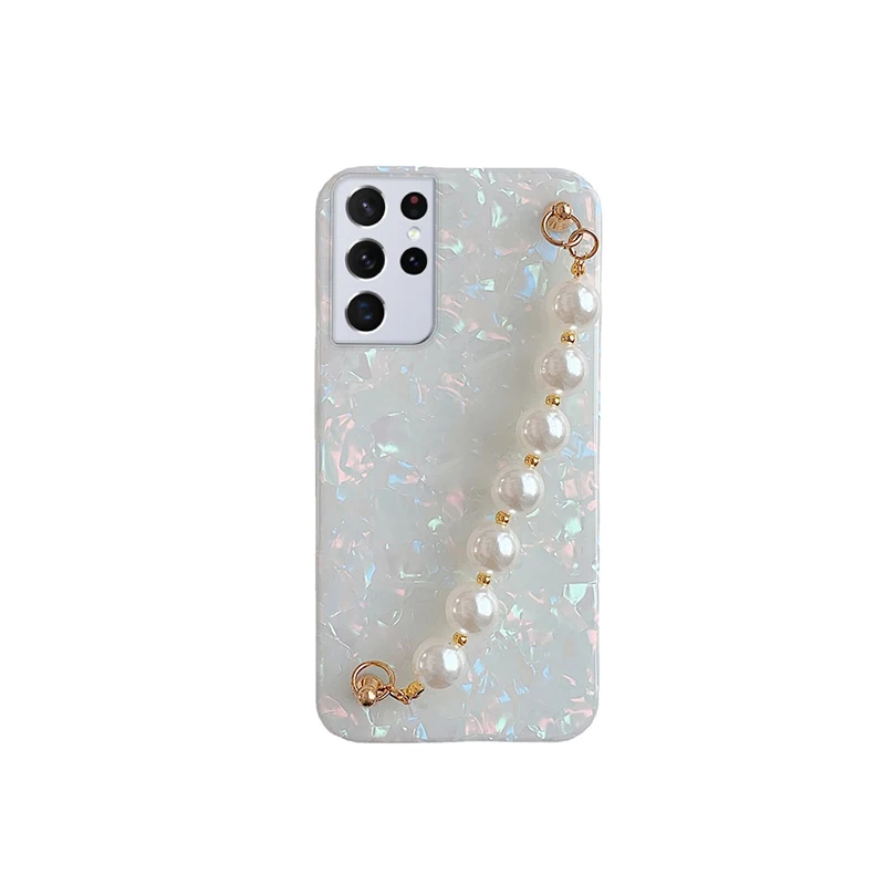 For Samsung S22 Case Pattern Pearl Bracelet Case For Samsung Galaxy S22 S20 FE S10 S9 S8 Plus Note 20 20Ultra A32 A51 A21S A13