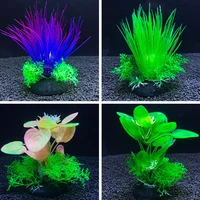 cute 12cm plastic green water weeds ornament artificial aquarium plants aquatic grass decoration fish tank accessories