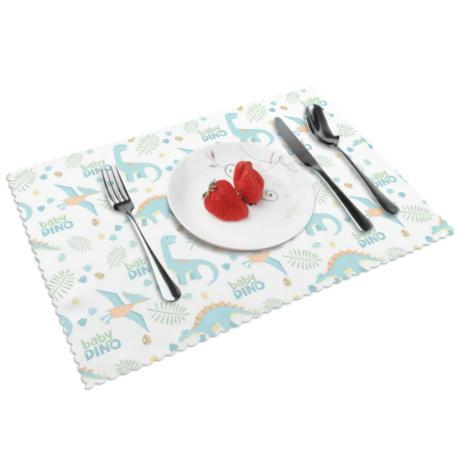 

Funny Dinosaur Placemats for Dining Table Set of 4 Adorable PterodactylDecor Rectangular Heat Resistant Washable Place Mat