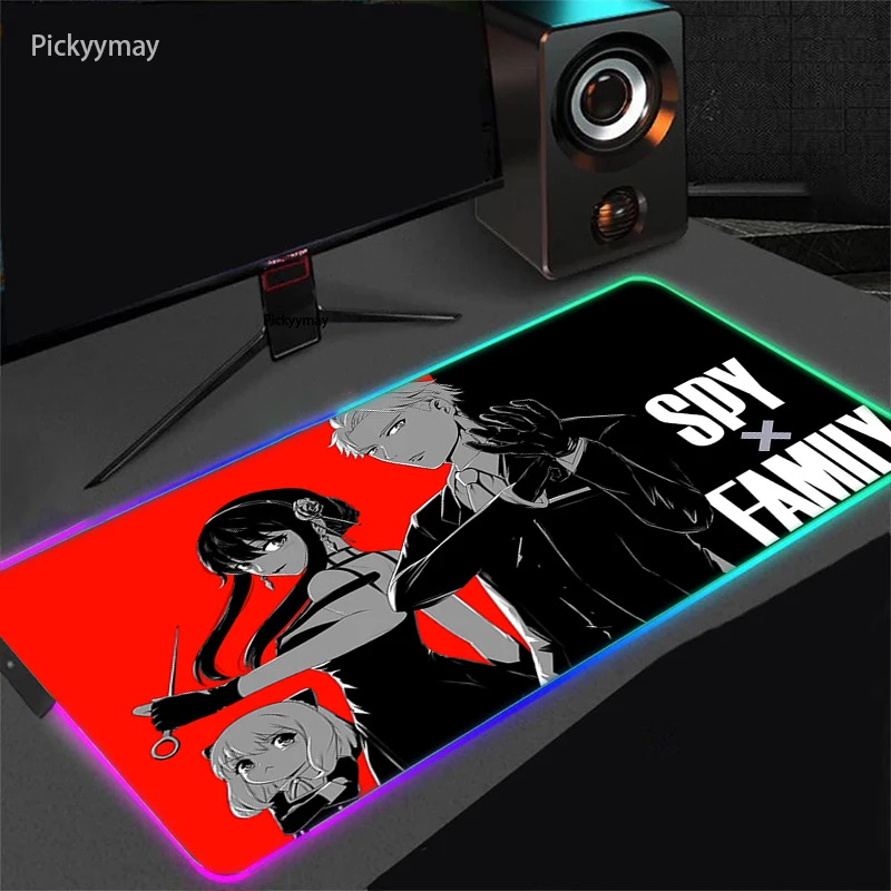

Spy X Family Large RGB Mouse Pad Anime Gaming Mousepad LED Mause Gamer Gabinete Accessories Carpet PC Desk Mat With Backlit