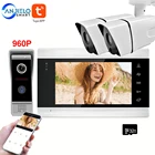 Видеодомофон для умного дома, система связи, монитор с цветным экраном 7 дюймов, широкий угол обзора 960P, AHD, дверной звонок, приложение Tuya, дистанционное управление, разблокировка