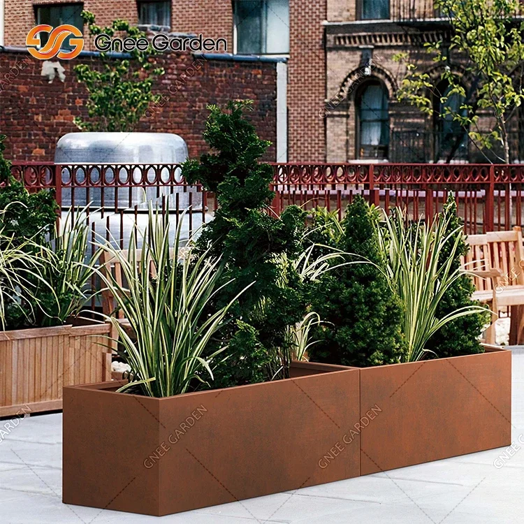 Коробка для уличного горшка Corten Steel Cube