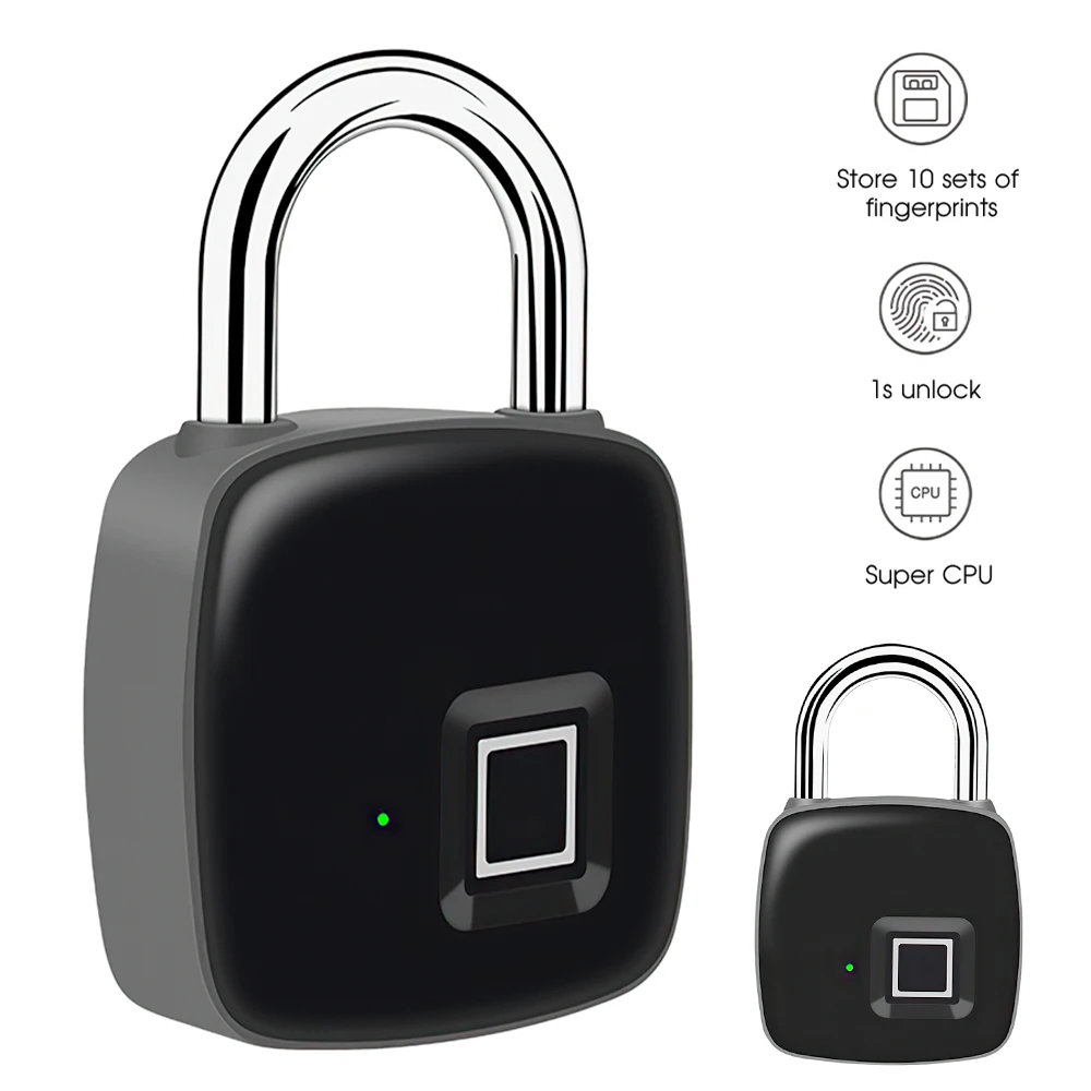 

Smart Fingerprint Lock Electronic Padlock Door Lock Gym Small Locks Anti-theft Door Cabinet Drawer Luggage Lock