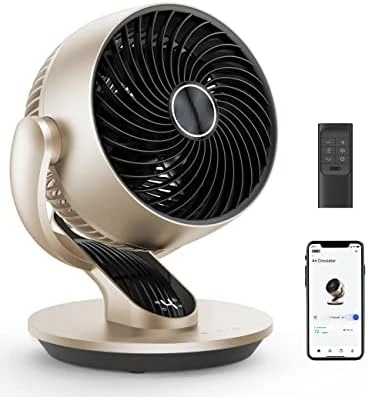 

Smart Desk Fan for Bedroom, Powerful 70 ft Whole Room Air Circulator Fan, 120°+90° oscillating fans with Voice Control, 4 Spee