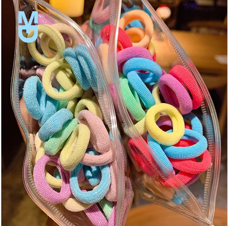 

New 100pcs/Set Girls Colorful Nylon Small Elastic Hair Bands Children Ponytail Holder Scrunchie Headband Kids Hair Accessories