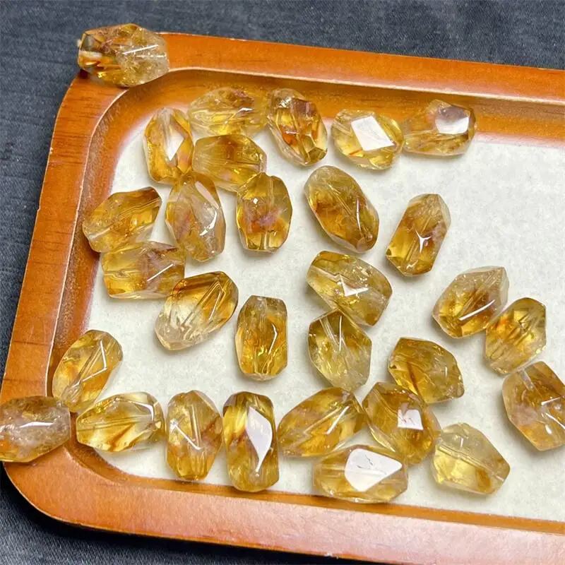 Натуральный цитрин резьба 5 шт. 13-18 мм