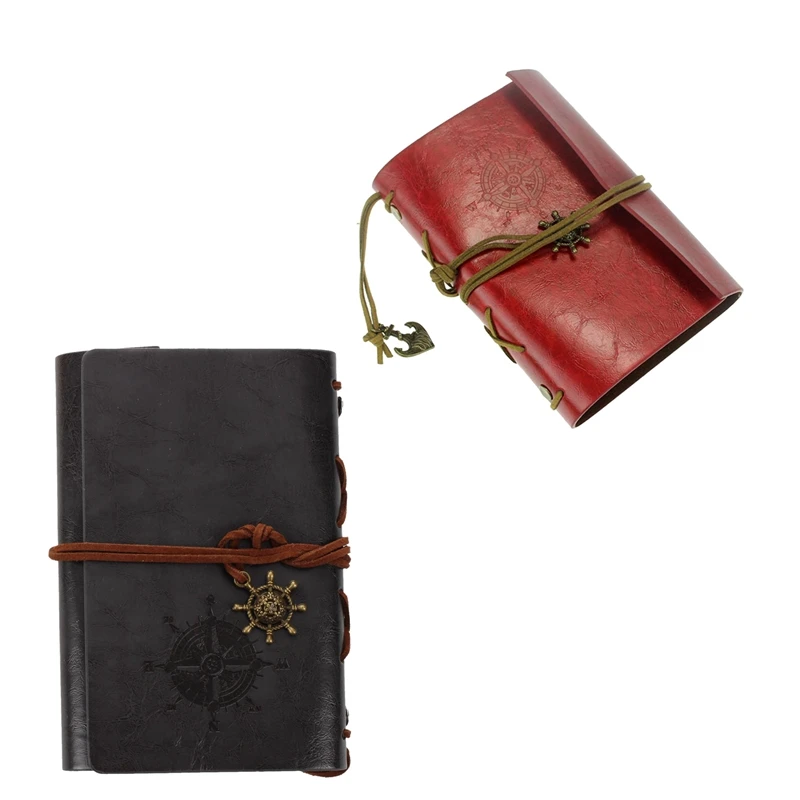 

Retro Vintage Leather Bound Blank Pages Journal Diary Notepad Notebook