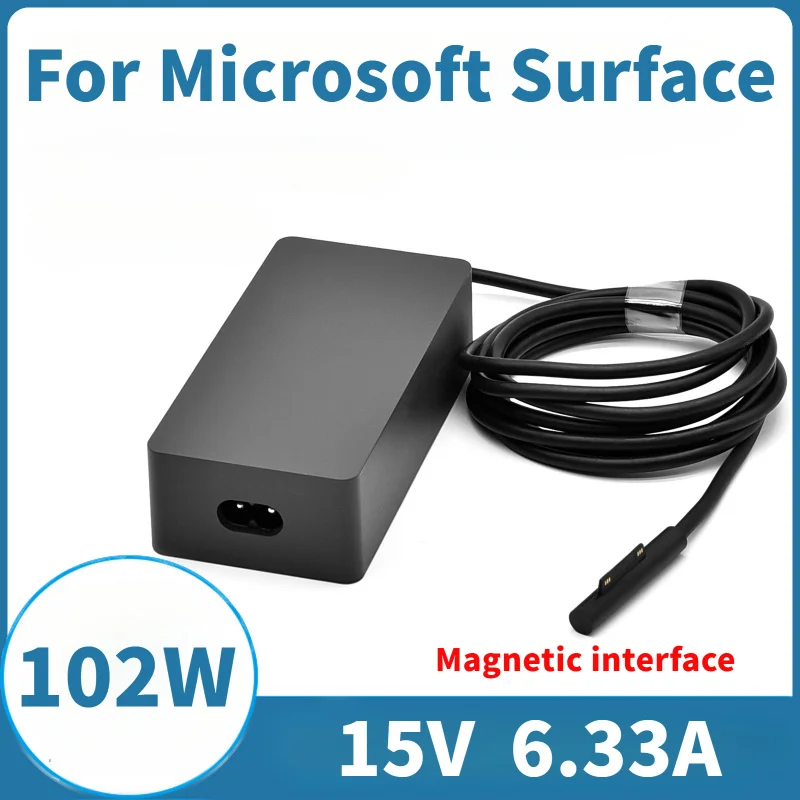 Фото Адаптер зарядного устройства для ноутбука Microsoft Surface Book 2 Go Pro7/6/5/4, магнитный порт 15 В, 6,33 А, 102 Вт №1