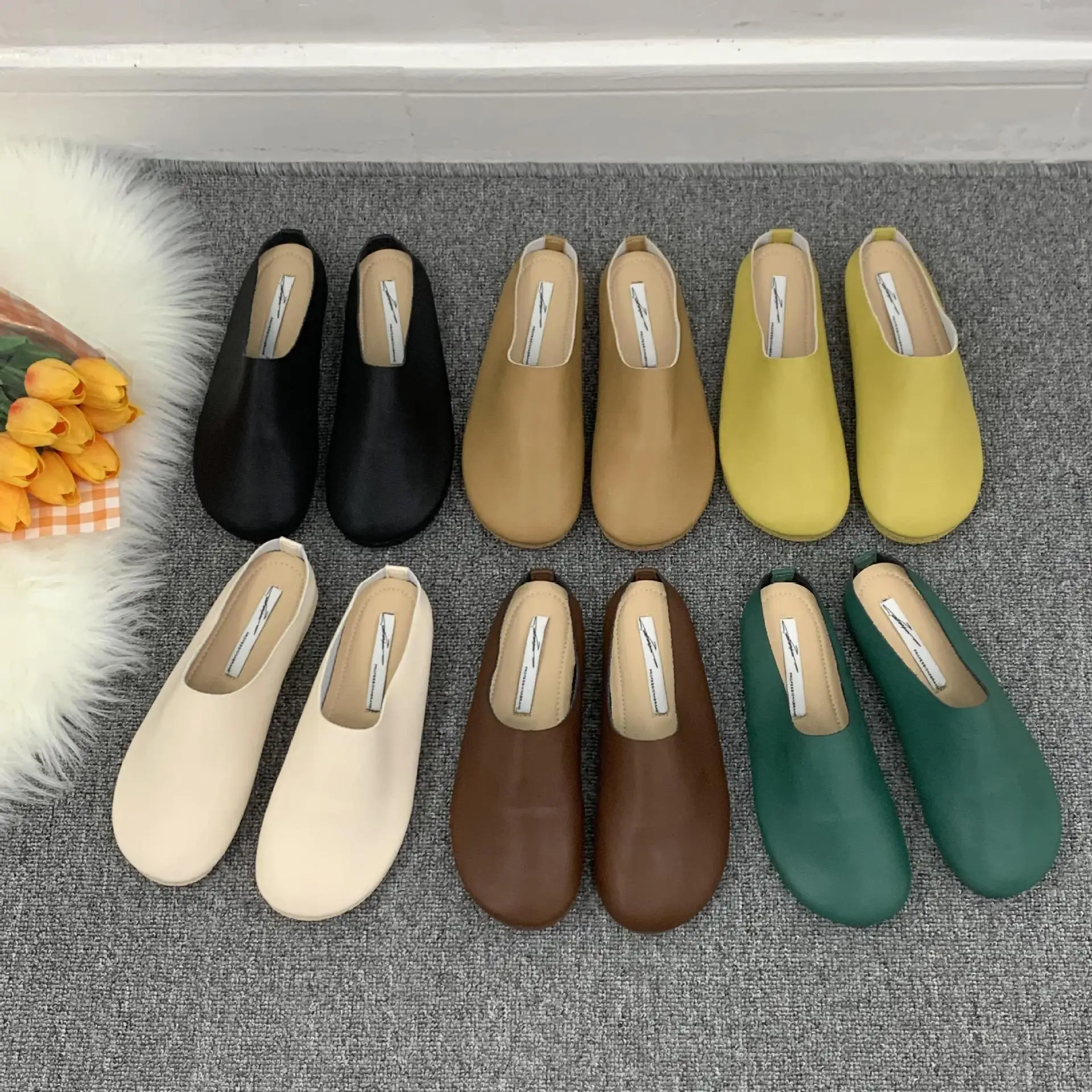 

Slip On Shoes For Women Round Toe Casual Female Sneakers All-Match Low Heels Slip-on Comfortable Retro Grandma New Fabric Basic