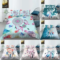colorful dream catcher bedding set kingqueen size fish and feather dreamy style duvet cover boho duvet cover for girls women