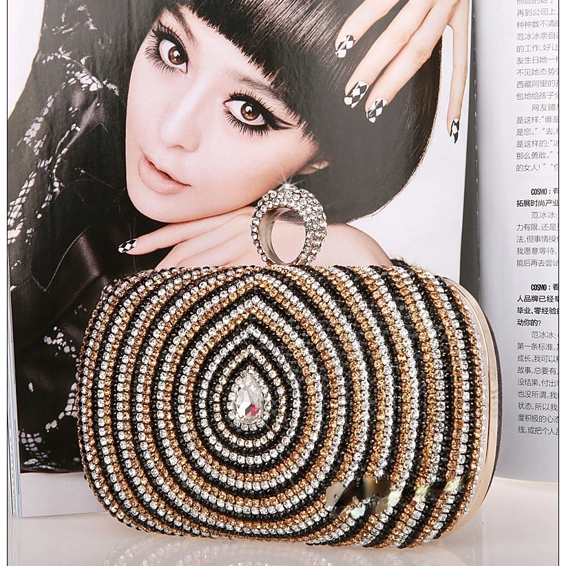 ROENICK женские сверкающие стразы вечерние сумки с кольцом для свадебной вечеринки